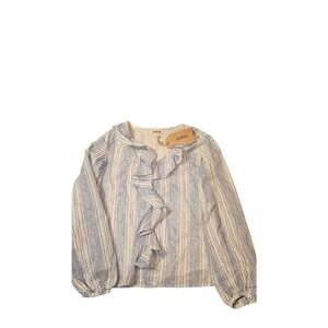 Listicle Blue Striped women's long sleeve blouse size small NWT